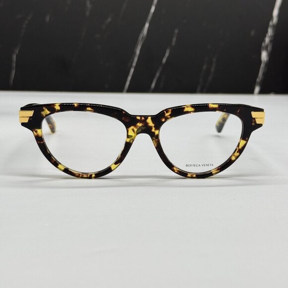 NEW BOTTEGA VENETA BV1106O 002 CAT EYE HAVANA WOMEN EYEGLASSES - Picture 3 of 9
